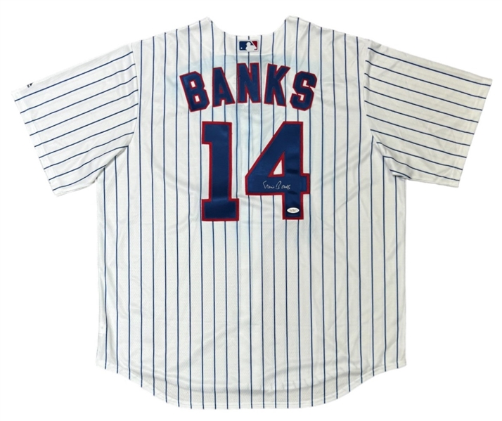 Ernie Banks Signed Chicago Cubs Jersey (JSA Witnessed)