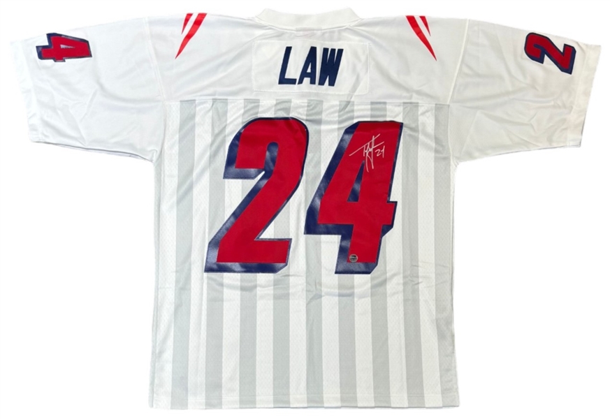 Ty Law Signed White Mitchell & Ness Patriots Jersey (Third Party Guaranteed)