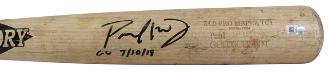 Paul Goldschmidt 2018 Game Used & Signed Person Model Old Hickory Model Baseball Bat :: Used 7/10/2018 vs. Rockies (MLB Holo & Beckett/BAS)