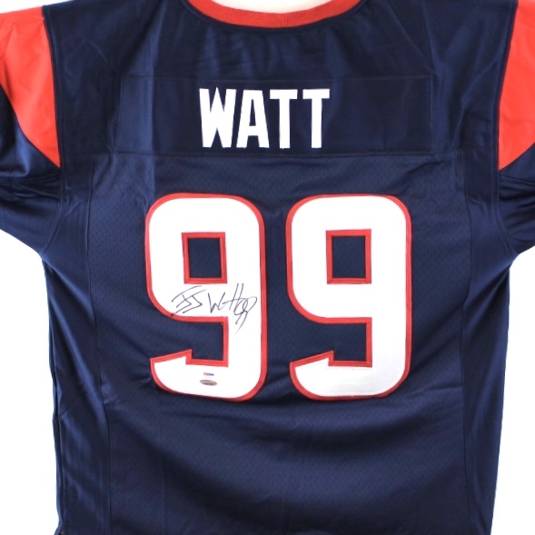 J.J. Watt Authentic Signed Navy Blue Pro Style Jersey Autographed (PSA/DNA and Tristar)