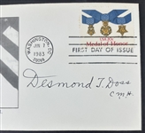 Combat Medic Desmond T. Doss Signed 4 x 6.5 Envelope (Beckett/BAS)	