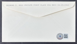 Combat Medic Desmond T. Doss Signed 4 x 6.5 Envelope (Beckett/BAS)	