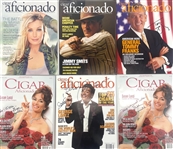Lot of 6 Cigar Aficionado Magazines, including Bo Derek, Jimmy Smits, Tommy Franks, Susan Lucci (2), and George Lopez (Third Party Guarantee) 