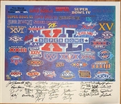 Super Bowl MVPs Signed & Framed Commemorative Canvas Print with Brady, Namath, Manning, Montana, etc (38 Sigs)(JSA LOA)