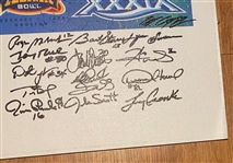 Super Bowl MVPs Signed & Framed Commemorative Canvas Print with Brady, Namath, Manning, Montana, etc (38 Sigs)(JSA LOA)