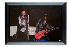 Steven Tyler & Slash Signed 24" x 36" Photo in Framed Display (ACOA)