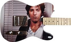 Bruce Springsteen Signed Custom Darkness on the Edge of Town Graphic Guitar (ACOA)