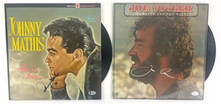 Lot of 2: Joe Cocker & Johnny Mathis Signed Albums (JSA and Beckett/BAS)