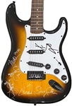 Journey Group Signed Fender Squier Stratocaster Guitar with Steve Perry! (5 Sigs)(Third Party Guaranteed)