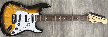 Journey Group Signed Fender Squier Stratocaster Guitar with Steve Perry! (5 Sigs)(Third Party Guaranteed)