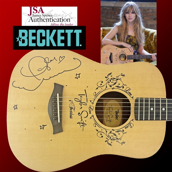 Taylor Swift Signed Taylor TS-BT "Baby Taylor" 3/4 Scale Acoustic Guitar with Hand Drawn Doodle Sketches (Beckett/BAS & JSA LOAs)