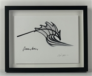 Pearl Jam: Eddie Vedder Superb Hand Drawn & Signed Original "Pressure Drop" Wave Artwork in Framed Display (Beckett/BAS LOA)