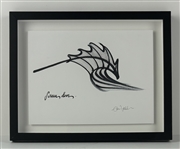 Pearl Jam: Eddie Vedder Superb Hand Drawn & Signed Original Pressure Drop Wave Artwork in Framed Display (Beckett/BAS LOA)