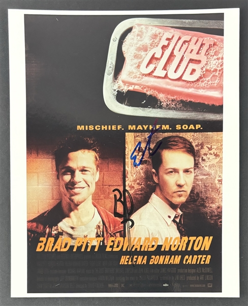 Fight Club: Brad Pitt & Edward Norton Signed 8" x 10" Photo (JSA)