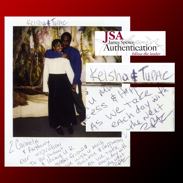 Tupac Shakur Rare Double Signed & Inscribed Prison Wedding Polaroid Photo (JSA LOA, Tracks UK LOA & Letter of Provenance)