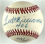 Ted Williams Signed Limited Edition OAL Baseball with Desirable ".406" Inscription (UDA COA)