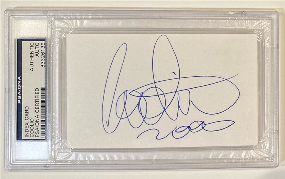 Coolio Superb Signed 3" x 5" Index Card (PSA/DNA Encapsulated)