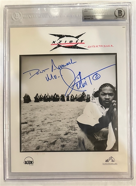 Xzibit Signed 8" x 10" RCA Records Promo Photo with "Dont Approach Me" Song Title Inscription (Beckett/BAS Encapsulated)