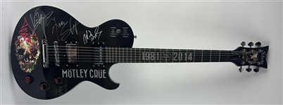 Motley Crue Desirable Group Signed Schecter All Bad Things Must Come To An End 2014 Tour Guitar (JSA LOA)