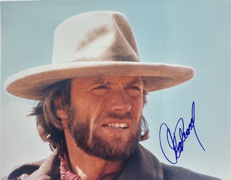 Clint Eastwood Fabulous In-Person Signed 14" x 11" Color Western Photo (PSA/DNA)
