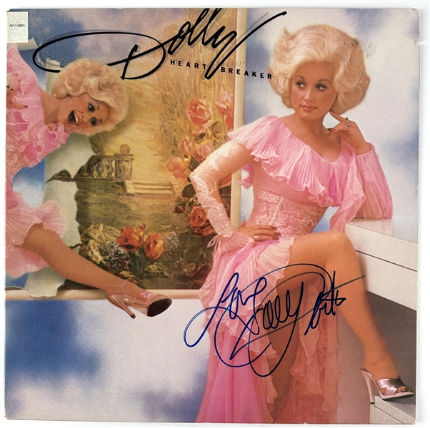 Dolly Parton Rare In-Person Signed Heart Breaker Record Album Cover (Beckett/BAS COA)