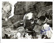 Star Wars A New Hope RARE Cast Signed 8 x 10 Photo with Guinness, Hamill & Daniels (Beckett/BAS LOA)(Grad Collection)