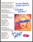 Dale Bozzio Signed & Inscribed Lot of Two (2) Printed Lyric Sheets (PSA/DNA)