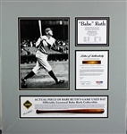 Babe Ruth 19" x 20" Custom Matted Game-Used Baseball Bat Piece Yankees Display (PSA)
