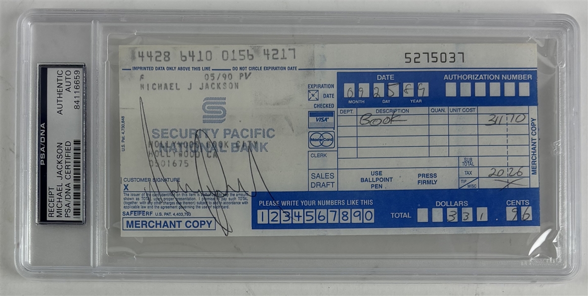 Michael Jackson Signed 1989 Bank Receipt (PSA/DNA Encapsulated)
