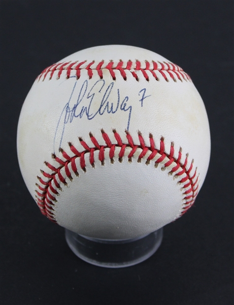 John Elway Signed OAL Baseball with "7" Inscription (JSA)