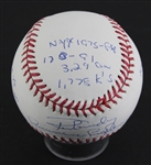 Ron Guidry Signed OML Baseball with “Louisiana Lighting” 10-stat ball Inscriptions (JSA)