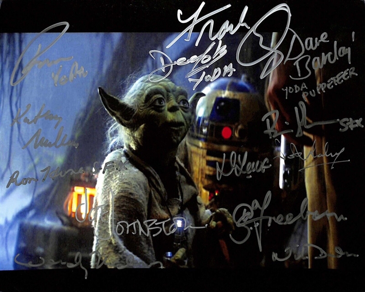 Star Wars: Incredible Yoda Cast & Crew Signed 8" x 10" Photo with Oz, Barclay, Freeborn, etc. (13 Sigs)(Beckett/BAS LOA)(Grad Collection)