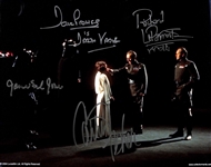 Star Wars A New Hope: Carrie Fisher, James Earl Jones, Dave Prowse & Richard LaParmentier Signed 8 x 10 Color Photo (Beckett/BAS LOA)(Grad Collection)