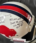 O. J. Simpson Signed & 10x Stat Inscribed TK Helmet (JSA Witnessed)