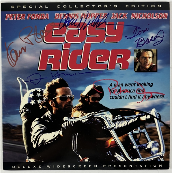 Easy Rider Cast Signed LaserDisc w/ Jack Nicholson, Peter Fonda, Dennis Hopper, + 2! (Beckett/BAS LOA)