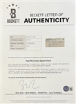 Beatles: Paul McCartney Signed 1971 Business Check (Beckett/BAS Encapsulated & LOA)(Caiazzo LOA)