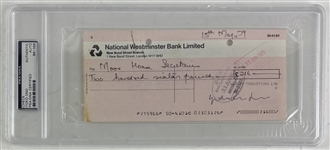 Beatles:Yoko Ono Signed 1971 Business Check (Beckett/BAS Encapsulated & LOA)(Caiazzo LOA)