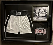 Muhammad Ali Signed Everlast Boxing Trunks in Framed Display (Third Party Guaranteed)