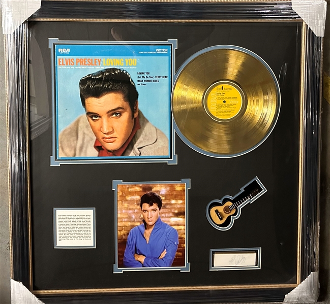 Elvis Presley Signed Segment in Framed Memorabilia Display (PSA/DNA LOA)