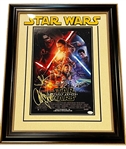 Star Wars: Fisher, Ford, Williams. & Abrams Signed 12" x 18" "The Force Awakens" Photo in Framed Display (JSA LOA)