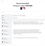 Ronald Acuna Jr. Game Used & Signed OML Baseball :: Used 9-02-2023 ATL vs LAD :: Ball Pitched to Acuna, HR Game, MVP Year! (MLB Holo & PSA/DNA)	
