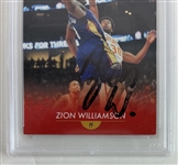 Zion Williamson Signed 2019-2020 New Orleans Draft Next #1 Rookie Card (PSA/DNA Encapsulated)