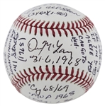 Denny McLain Career Stat' Mantle Story Signed OML Baseball (PSA/DNA) 