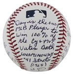 Denny McLain Career Stat' Mantle Story Signed OML Baseball (PSA/DNA) 