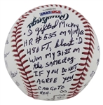 Denny McLain Career Stat' Mantle Story Signed OML Baseball (PSA/DNA) 