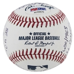 Denny McLain Career Stat' Mantle Story Signed OML Baseball (PSA/DNA) 