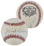 Hank Aaron Signed Jackie Robinson 50th Anniversary ONL Baseball (JSA LOA)