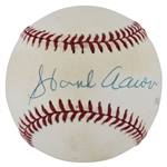 Hank Aaron Signed Jackie Robinson 50th Anniversary ONL Baseball (JSA LOA)