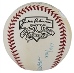 Hank Aaron Signed Jackie Robinson 50th Anniversary ONL Baseball (JSA LOA)