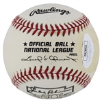 Hank Aaron Signed Jackie Robinson 50th Anniversary ONL Baseball (JSA LOA)